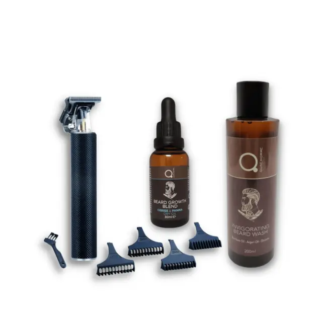 ID Italian Precision Hair Clipper & Invigorating Beard Wash 200ml and Beard & Face DryOil Cerise & Panna 30ml Bundle by Qure 3