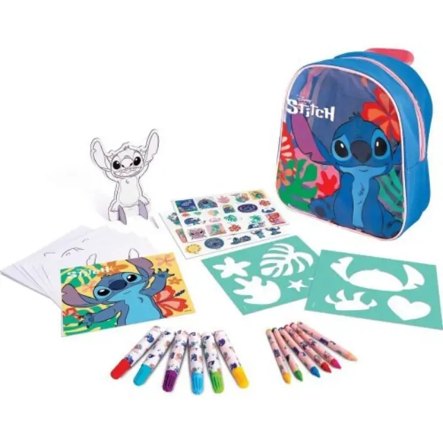 Disney Stitch Σετ Ζωγραφικής σε Backpack Δημιουργικό Παιχνίδι Ζωγραφικής (1023-68104)