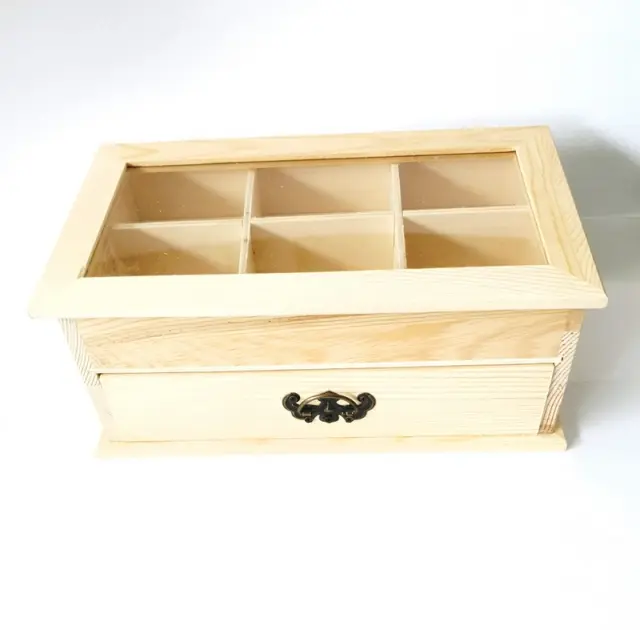 Μπιζουτιέρα ξύλινη με συρτάρι 23x13x10cm
