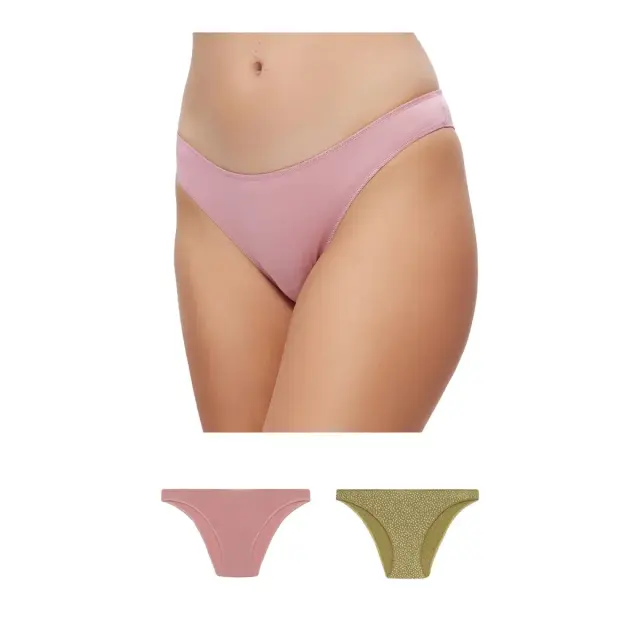 Minerva Γυναικείο Slip Rio Modal Fimelle - Διπλό Πακέτο, Χρώμα Oil Dots-Rose