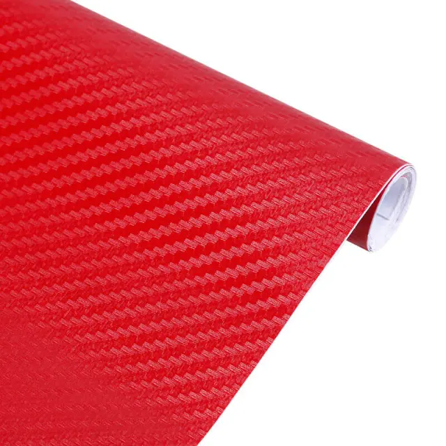 Ρολό 3D CARBON 152x150cm Κόκκινο – Αυτοκόλλητη διακοσμητική ταινία ανθρακονήματος OEM