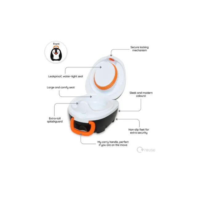 MYCARRYPOTTY My Carry Potty - Γιογιό - Πιγκουϊνάκι άσπρο/μαύρο 2