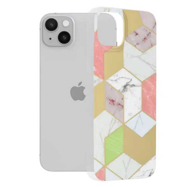 Techsuit® Marble Series Back Cover Προστατευτική Θήκη για iPhone 14 Plus- Purple Hex