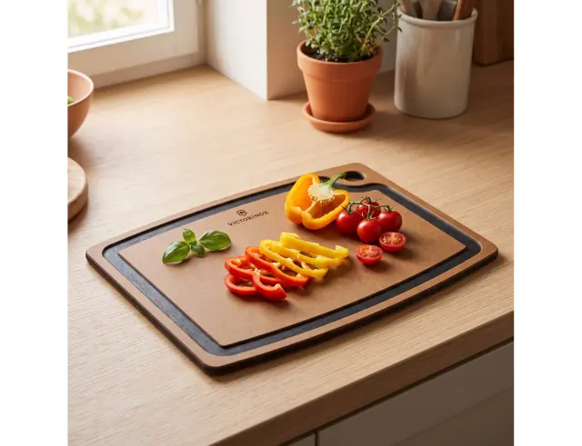 Επιφάνεια Κοπής Victorinox Gourmet με αυλάκι και διαστάσεις 36.8x28.6x0.9cm - Brown7.4128