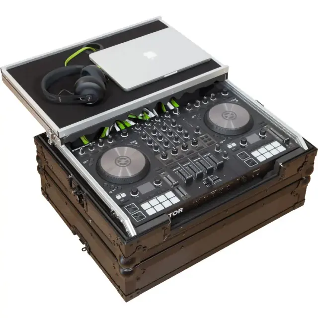 WALKASSE WMC-PROS4MBK Flight Case Midi Controller Native Instruments® KONTROL S4/S3 Black (Laptop Stand). 3