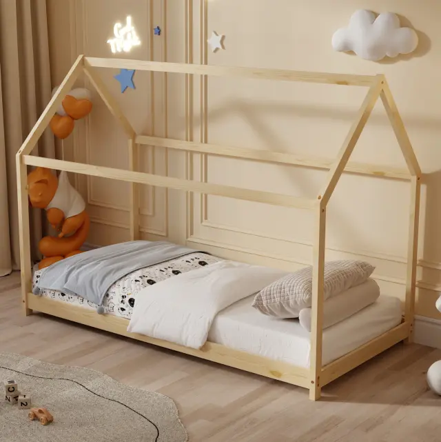 ΚΡΕΒΑΤΙ ΠΑΙΔΙΚΟ FB9677.01 τ.MONTESSORI ΞΥΛΟ ΠΕΥΚΟ ΦΥΣΙΚΟ- 190x90εκ 2