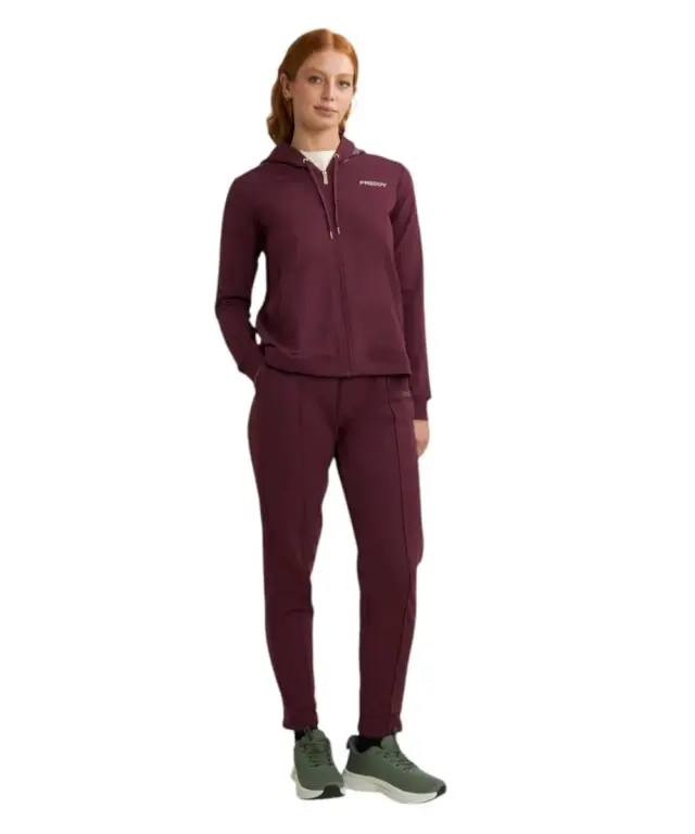 Freddy - Γυναικεία Ζακέτα Φούτερ Zip Rounded Waistband F25WCRS3-K92 Μπορντό - S 3