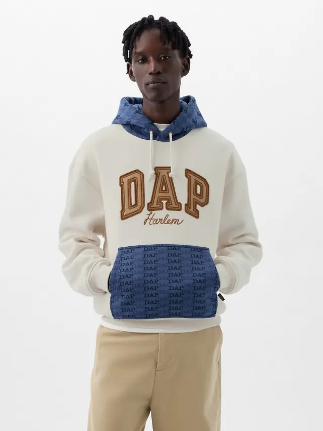 Άσπρο DAP × GAP Colorblock Logo Φούτερ carls stone