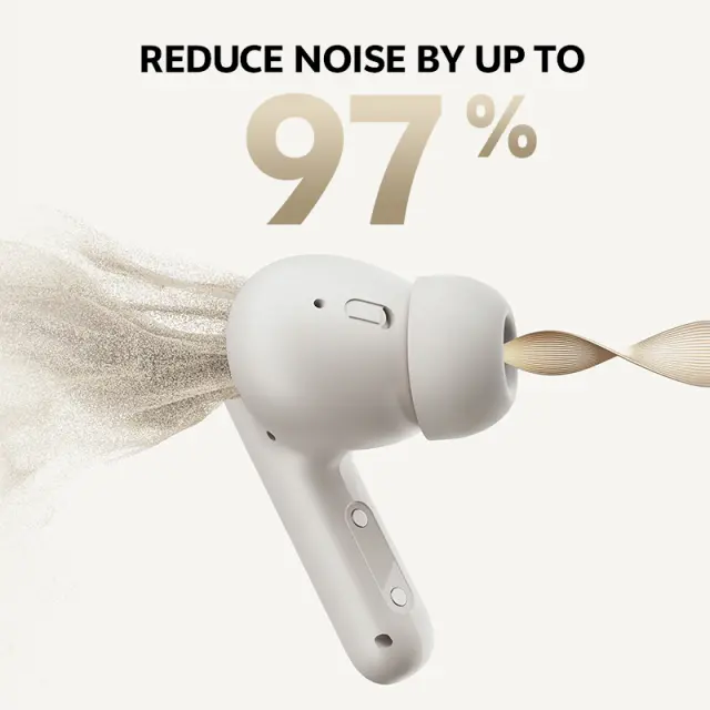 QCY Buds ANC Black (HT15)- 45db ANC TWS Earbuds 35h 5 mic ENC, ear-canal adaptive tech, leather case 2