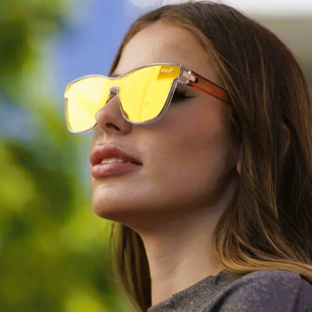 Ghetto Cat Eye Sunglasses ClearOrange Frame For Women 3