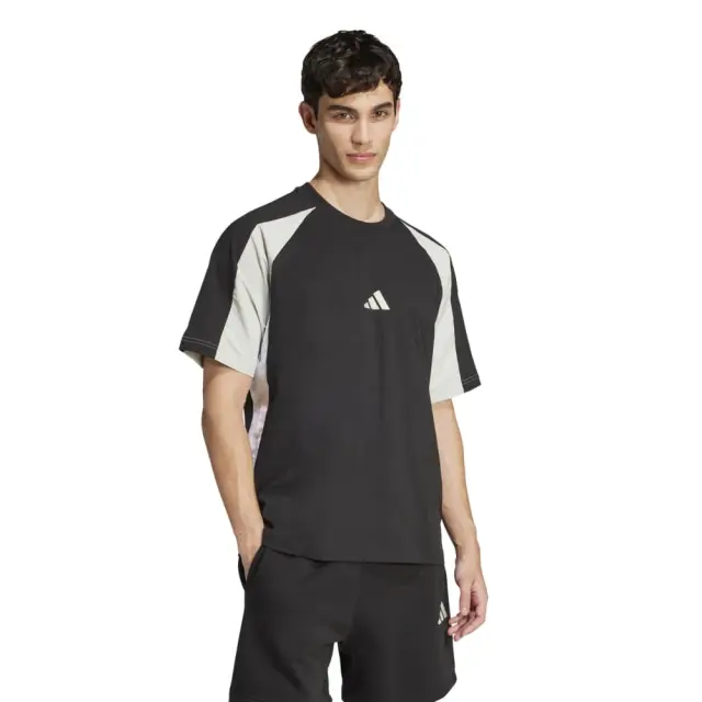 adidas Essentials Colorblock T-Shirt (JD8060-Black-White) - Λευκό-Μαύρο - M