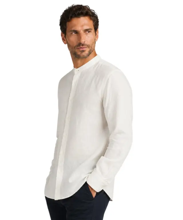 North Sails - Ανδρικό Μακρυμάνικο Πουκάμισο Mandarin Collar 664438-000-0101 Λευκό 2