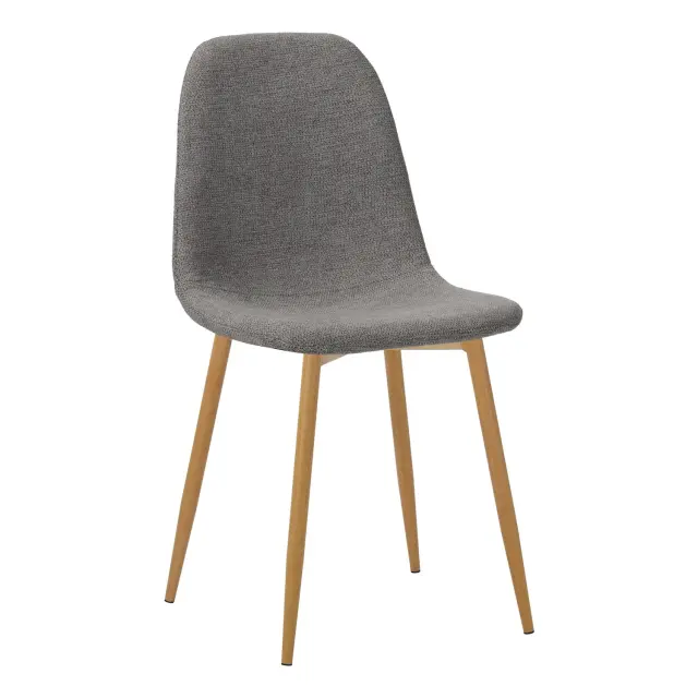 Καρέκλα Clara Unihome Γκρί/Χρώμα Ξύλου 55x58,5x93εκ (Σετ 4 τεμαχίων)
