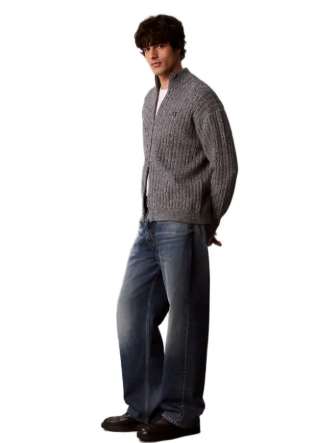 CalvinKlein ανδρική πλεκτή ζακέτα μελανζέ LV04RH319G-1 2