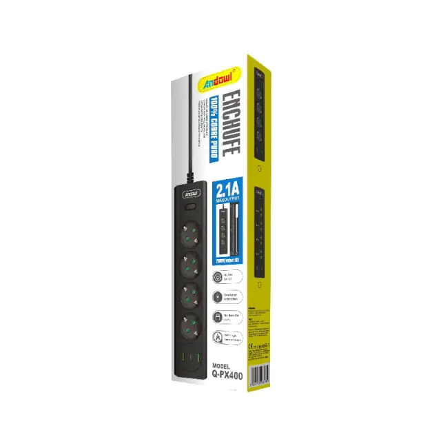 Andowl Πολύπριζο 4 Θέσεων + 2 USB Θύρες με Διακόπτη Q-PX400 - Socket z774224