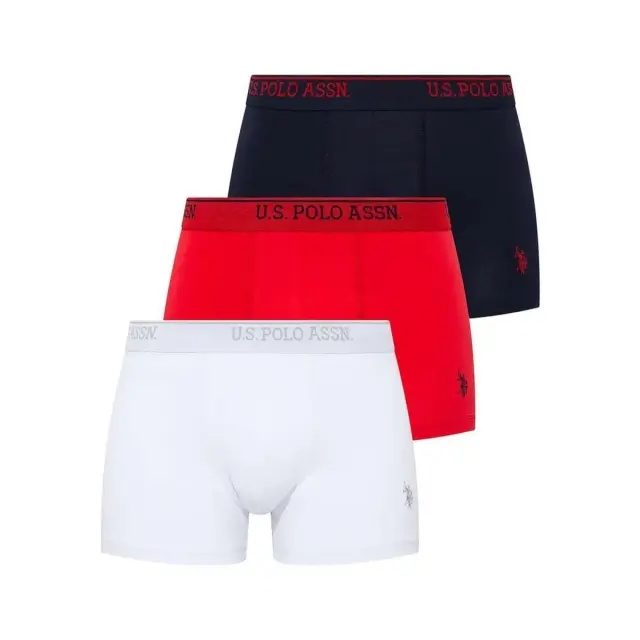U.S. Polo ASSN. Ανδρικό Boxer Classic Logo - Τριπλό Πακέτο, Χρώμα Σκ.Μπλε-Λευκό-Κόκκινο - S