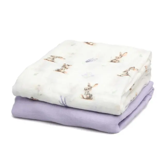 Kiokids Μουσελίνα Bamboo Lavender Bunny 120x120cm. 3
