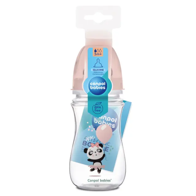 Μπιμπερό Κατά των Κολικών 240ml +3m Easy Star Exotic Canpol Panda Pink 35/221 2