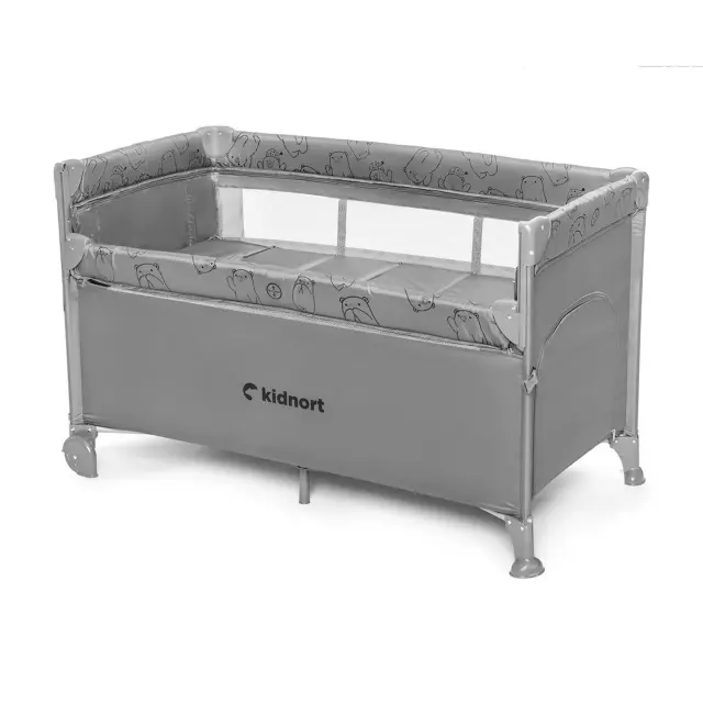 Kidnort Παρκοκρέβατο Naste Light Grey KNLOZ000007