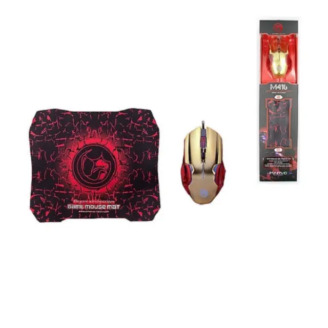 Marvo Gaming Σετ Ποντίκι 2400 DPI Χρυσό και Mousepad M416 3