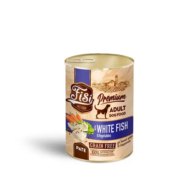 Fisi Dog Adult Λευκό Ψάρι & Λαχανικά Πατέ 400gr