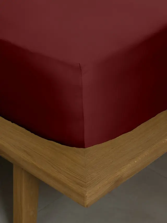 Σετ Σεντόνια Βαμβακοσατέν Omnia μονόχρωμα Bordeaux King Size (280x300) Sunshine 3