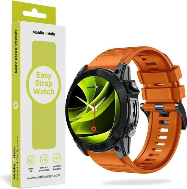 Mobile Origin Easy Strap Silicone Garmin Watch 22mm Orange