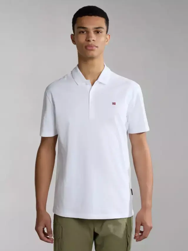 Napapijri - Ανδρικό T-shirt Polo Ealis SS Regular Fit NP0A4H8B-002 Λευκό - 3XL
