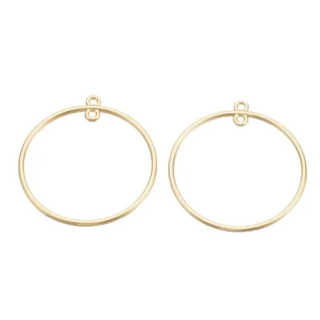 Εξάρτημα Σκουλαρικιού 42.5x39x2mm με 2 Κρίκους - Light Gold - 4τεμ