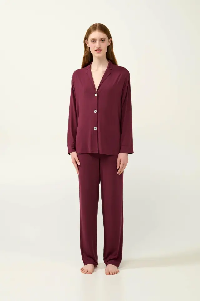 Vamp Γυναικεία Πιτζάμα Σεμιζιέ Micromodal Red Windsor - XL