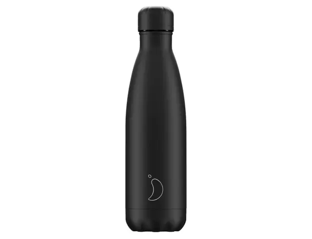 Mπουκάλι Θερμός Chilly's με χωρητικότητα 500ml και διατήρηση θερμοκρασίας 12h ζεστό / 24h κρύο - Black