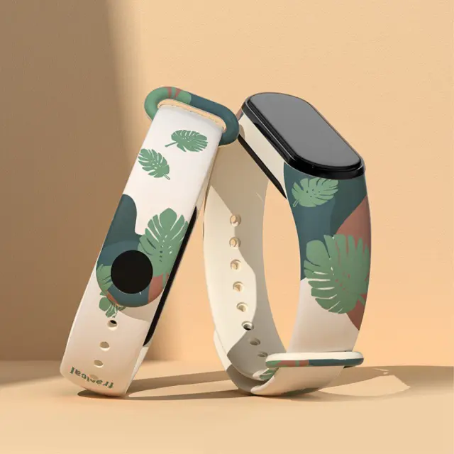 Λουράκι Σιλικόνης για Xiaomi Mi Band 3/4/5/6/7 - Leaves OEM