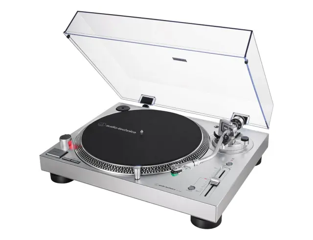 Πικάπ Audio Technica AT-LP120x-USB με direct drive, προενισχυτή, ταχύτητες 33-1/3, 45, 78 RPM και σύνδεση USB, RCA - Silver 2
