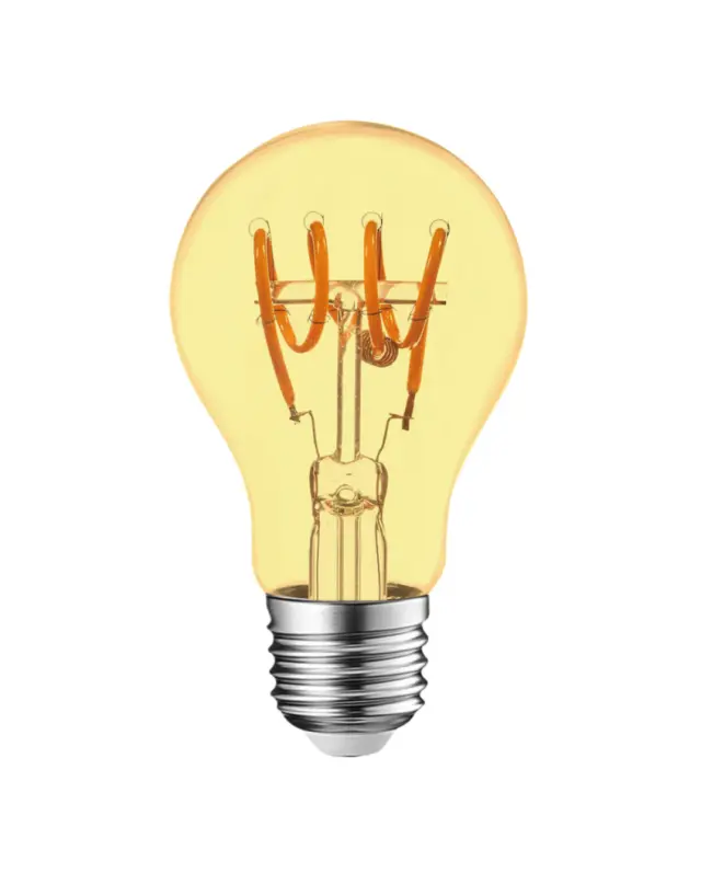 ΛΑΜΠΑ LED QUAD FILAMENT ΜΕΛΙ Α60 4W E27 2200K 220-240V 300lm 360° DIMMABLE UNIVRSE