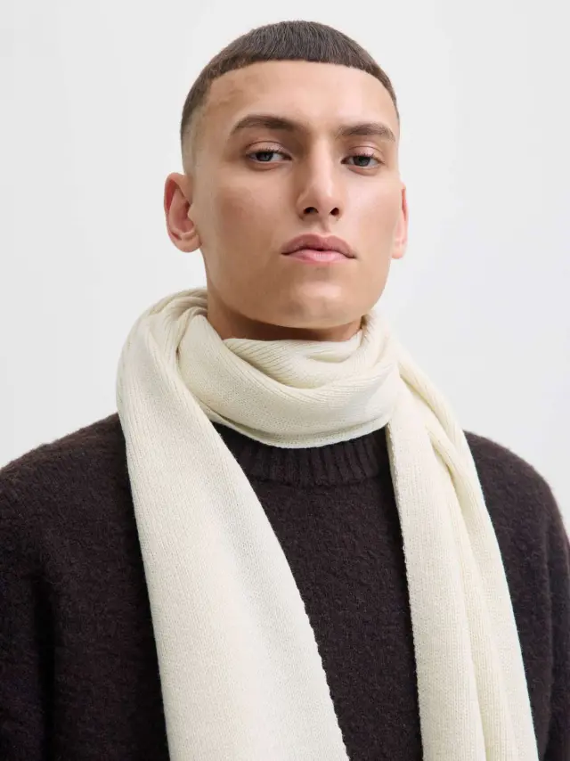 JACDNA KNIT SCARF NOOS Antique White 2