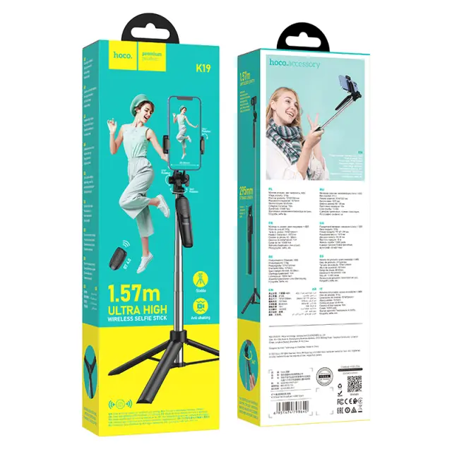 Selfie Stick K19 Soul Live Broadcast και Selfie Stick για Συσκευές 4.5"- 7" 70mAh Ύψος 1.57m Μαύρο 2