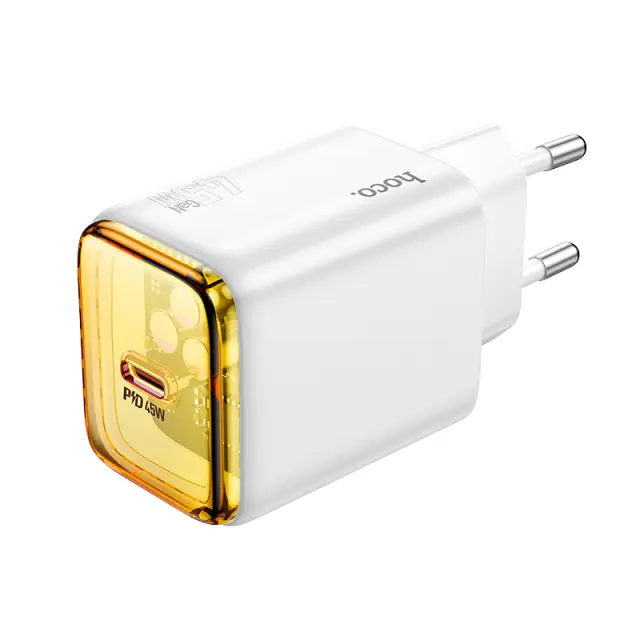 Φορτιστής Ταξιδίου Small Body Hoco N54 Monsoon GaN USB-C PD45W Λευκός