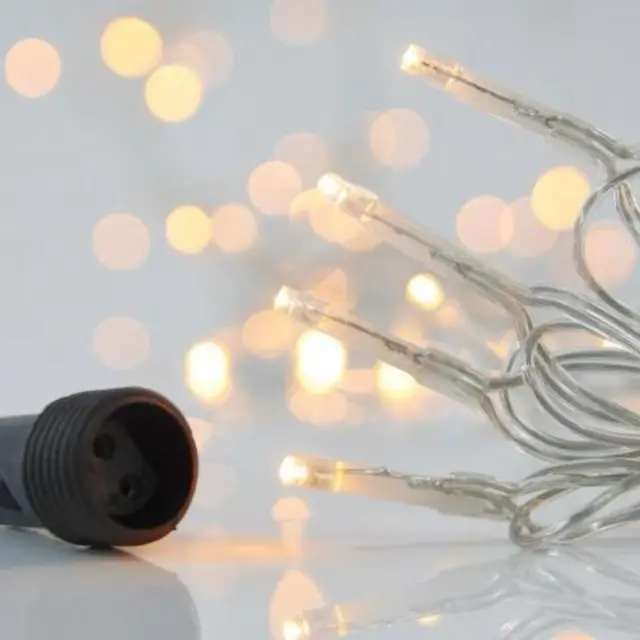 300 LED Θερμό Με Πρόγραμμα Εξωτ. Χώρου Διάφανο Καλώδιο