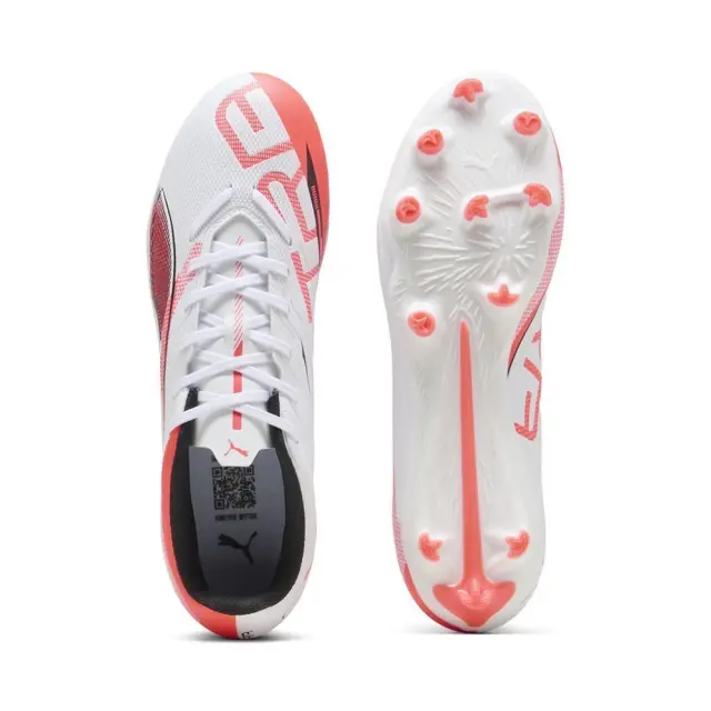Puma Ultra 5 Play FG AG (108169-01) - Λευκό-Κόκκινο 2