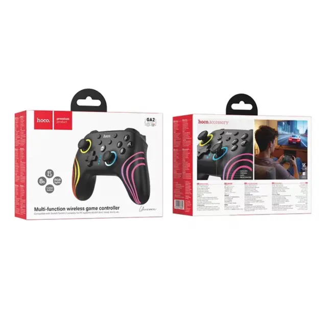 Gamepad Hoco GA2 Unicorn RGB 800mAh BT v4.2 8h Χρήσης και Dual Motor Δόνηση Συμβατό με Nintendo Switch και PC 2