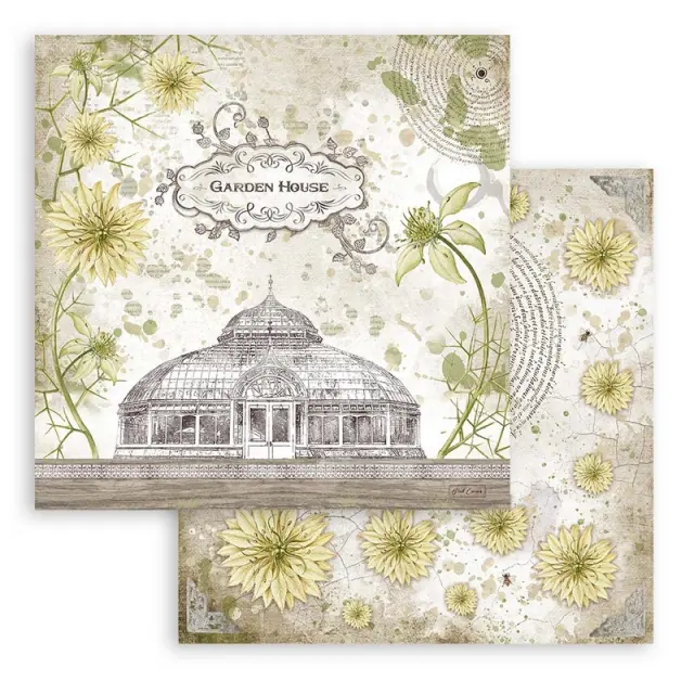 Χαρτιά scrapbooking Stamperia 10τεμ, 30.5x30.5cm, Romantic Garden House 3