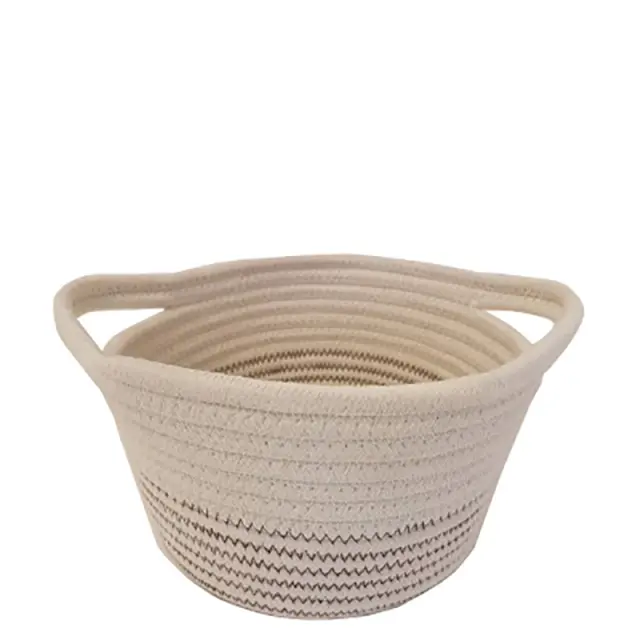 Καλάθι Bamboo Σχοινί Εκρού Χρώμα 26x16cm Plastona