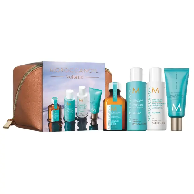 Moroccanoil Volume Travel Set (Shampoo 70ml, Conditioner 70ml, Treatment Light 25ml, Hand Cream 40ml)