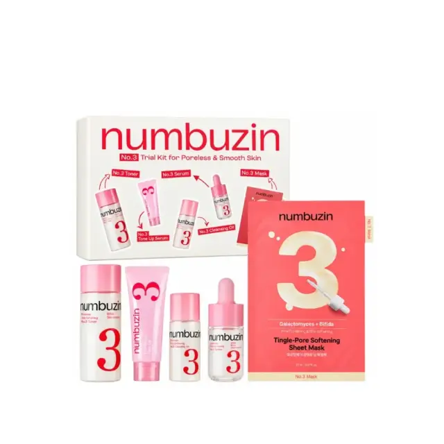 Numbuzin No.3 Trial Kit For Poreless & Smooth Skin Σετ Περιποίησης της Επιδερμίδας με 5 Προϊόντα