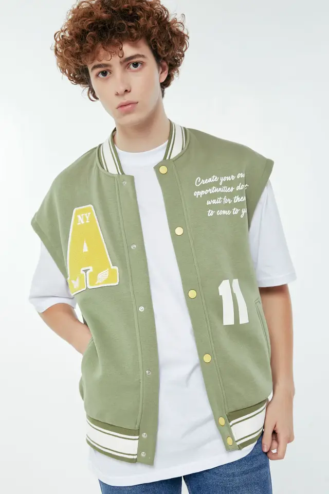 Jacket Αμάνικο College A11 Φιστικί