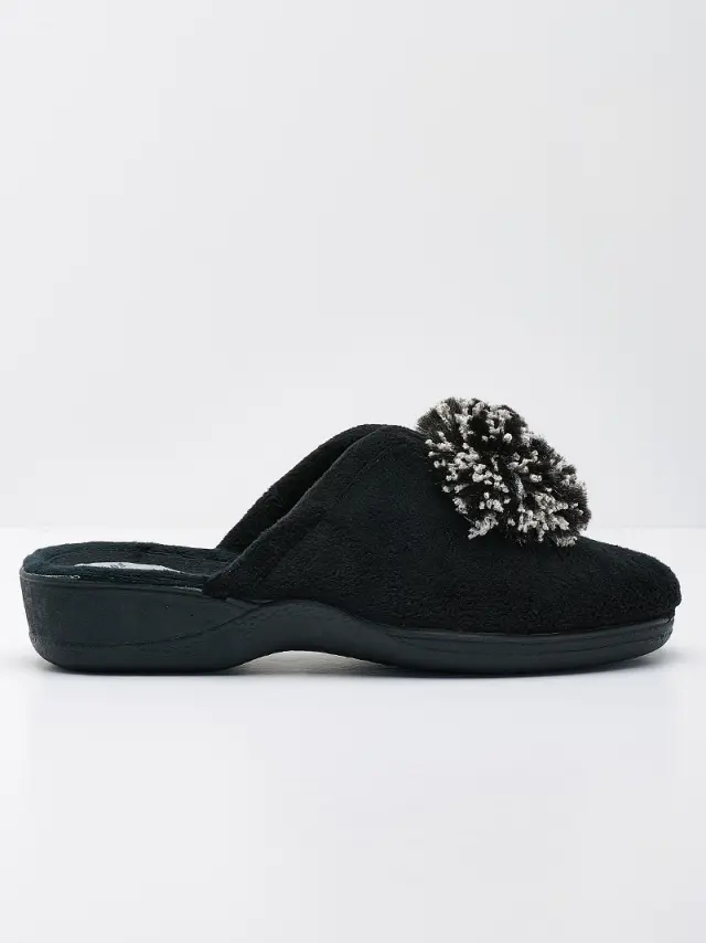 Comodos Παντόφλες Γυναικείο ύφασμα Μαύρο VUL/02012 NEGRO 3
