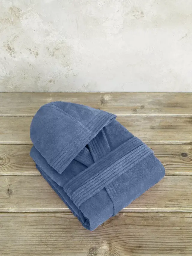 Μπουρνούζι με κουκούλα Zen - Shadow Blue Μπλε Medium