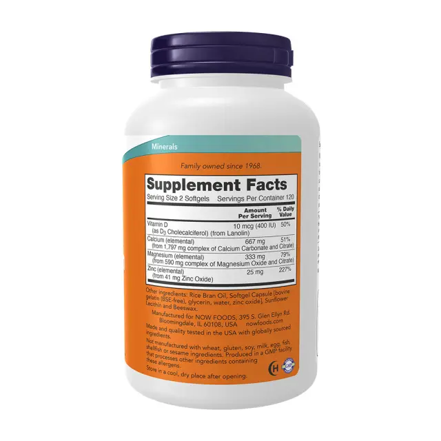 Now Foods Calcium & Magnesium 240 Softgels 2