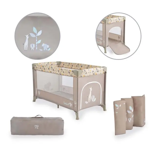 MONI - Folding cot Safari beige - 3800146248628 2