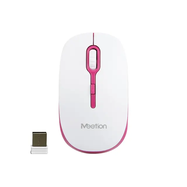 Meetion Ασύρματο Ποντίκι MT-R547 2.4G Άσπρο & Ροζ 17.001.0013